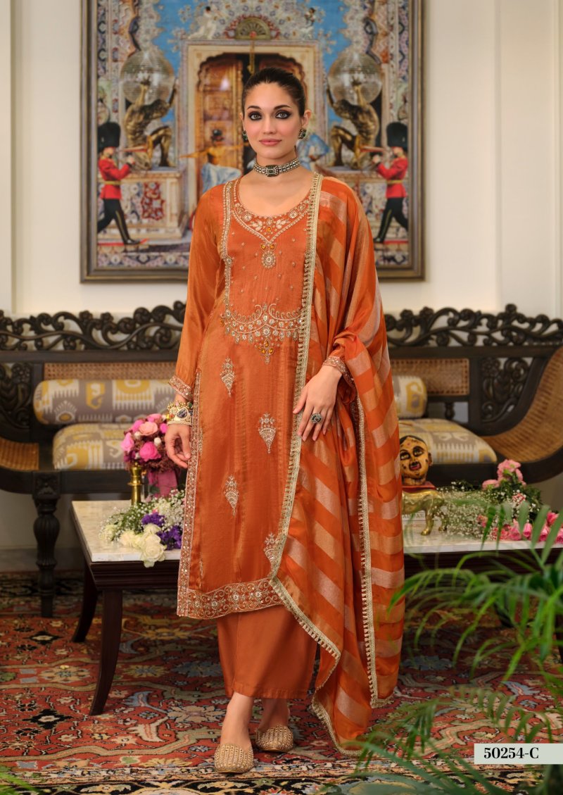 D 50254 C By Zaveri Viscose Simar Beats Readymade Suits 